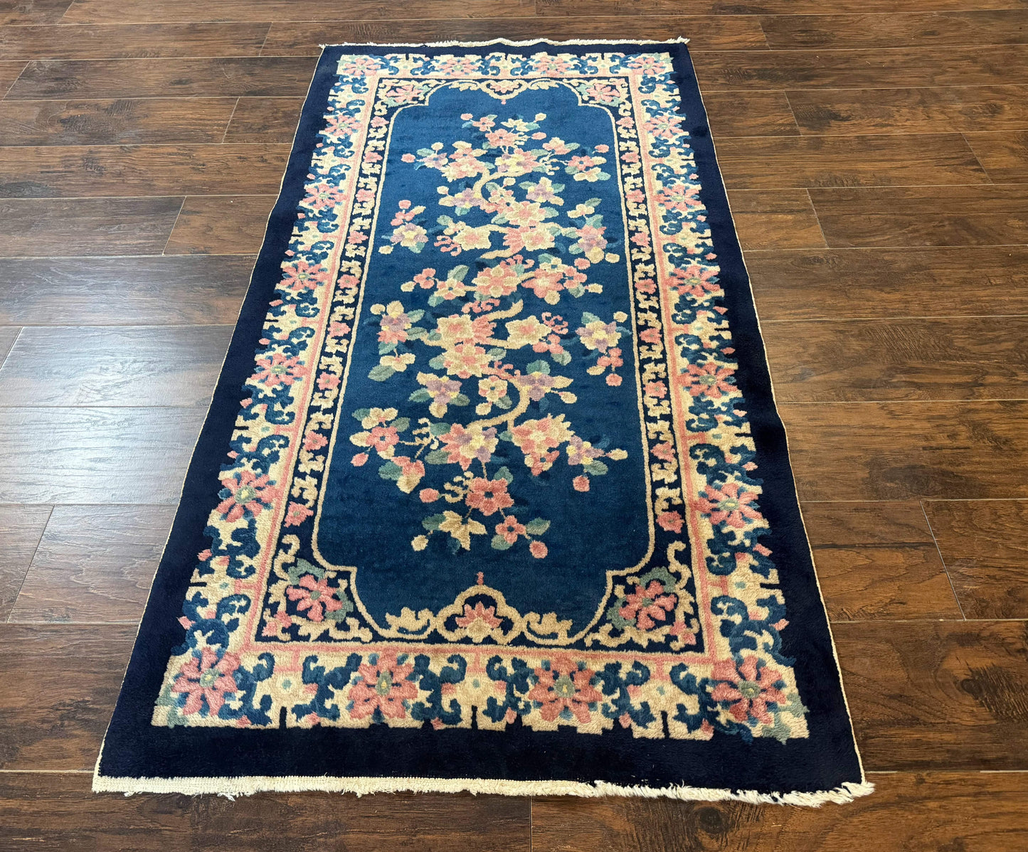 Chinese Rug 3x6, Peking Rug, Blue Chinese Wool Rug, Fete Rug - Nuvé