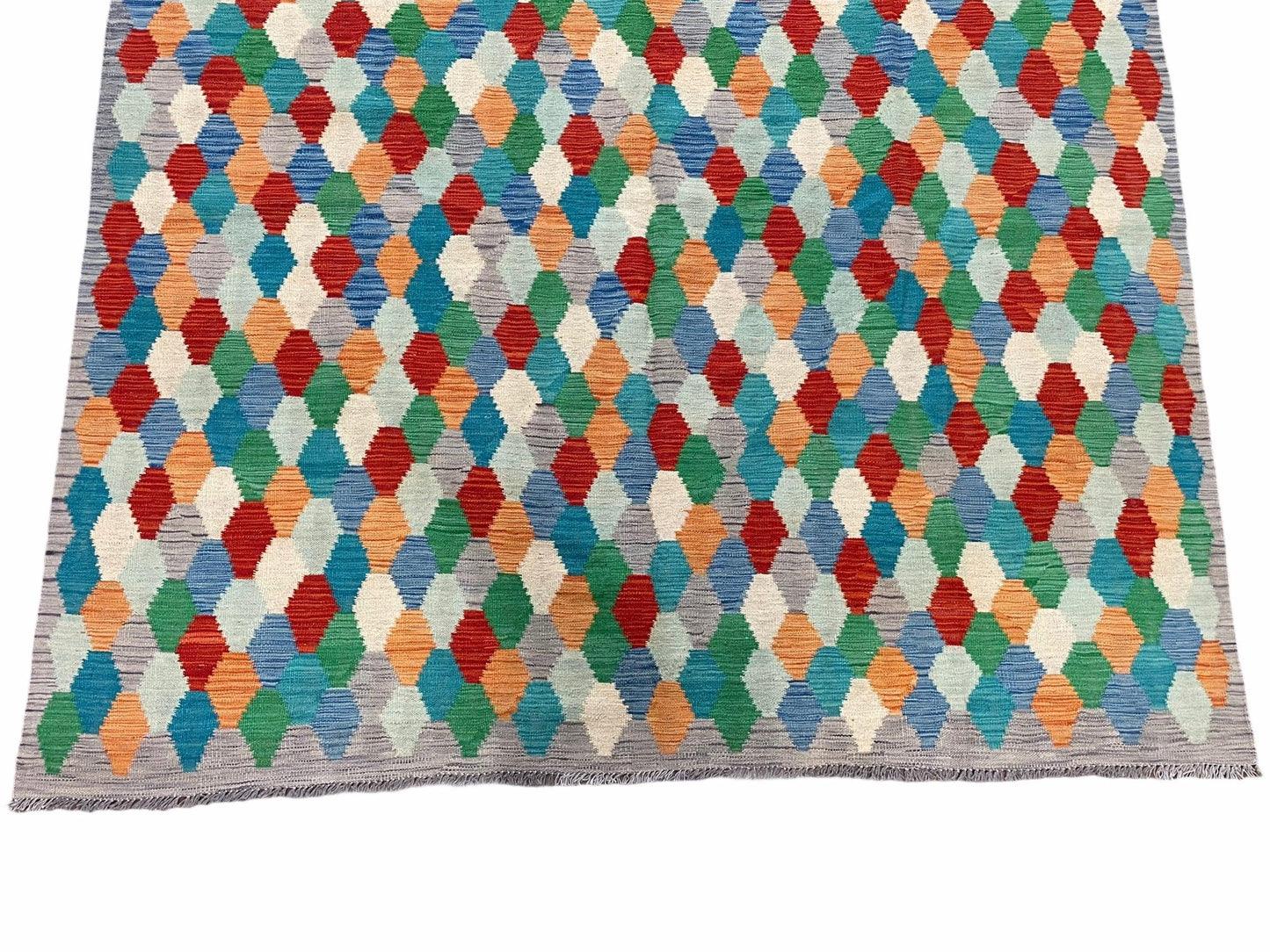 6.5 x 9.5 Colorful Chobi Kilim Rug 6 x 9 Multicolor Turkish Kilim Rug 7x10 Chobi Kilim Rug Playroom Rug Wool Kilim Rug 6x9 New Tribal Kilim - Nuvé