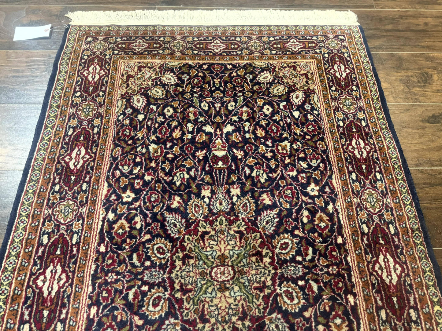 Indo Kashmiri Rug 3x5, Navy Blue, Very Fine 400 KPSI, Pair B - Nuvé