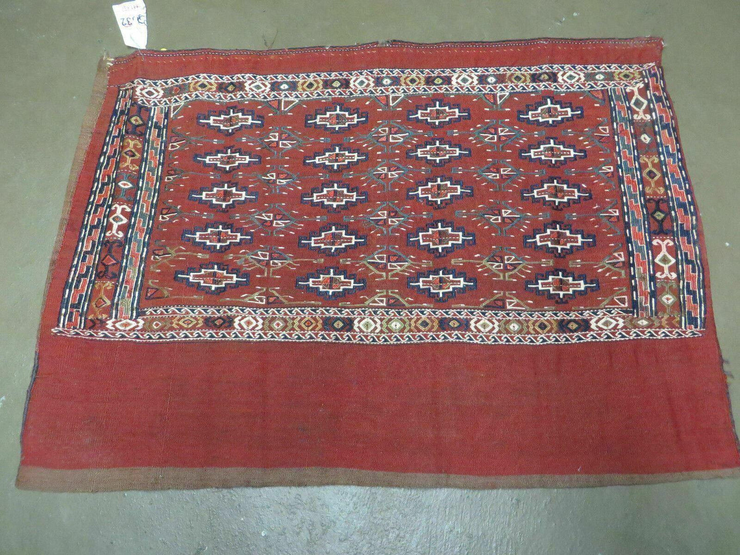 45" X 32" Antique Handmade Bokhara Turkoman Yomud Chuval Wool Rug Soumak NICE - Nuvé
