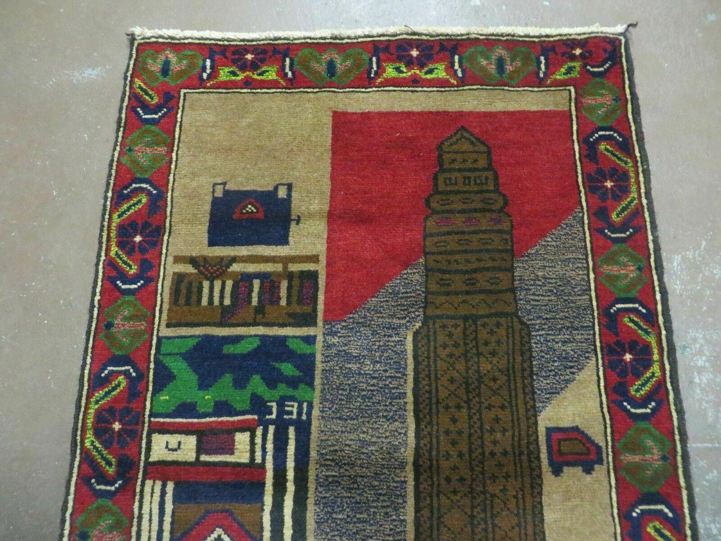 3' X 4' New Vintage Handmade Afghan Balouch Tribal Wool Pictorial Rug # 281 - Nuvé