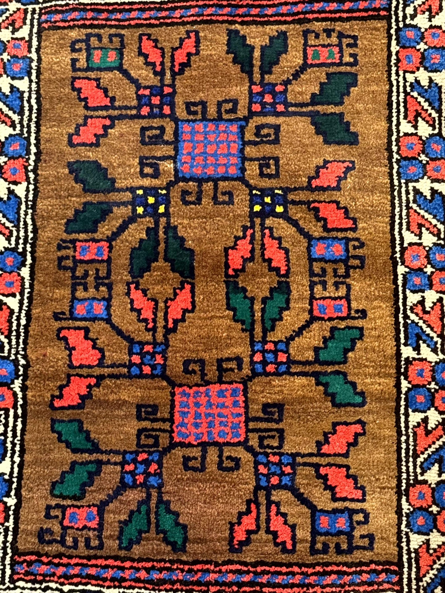 Small Persian Baluchi Rug, Tribal Rug, Brown, Multicolor - Nuvé