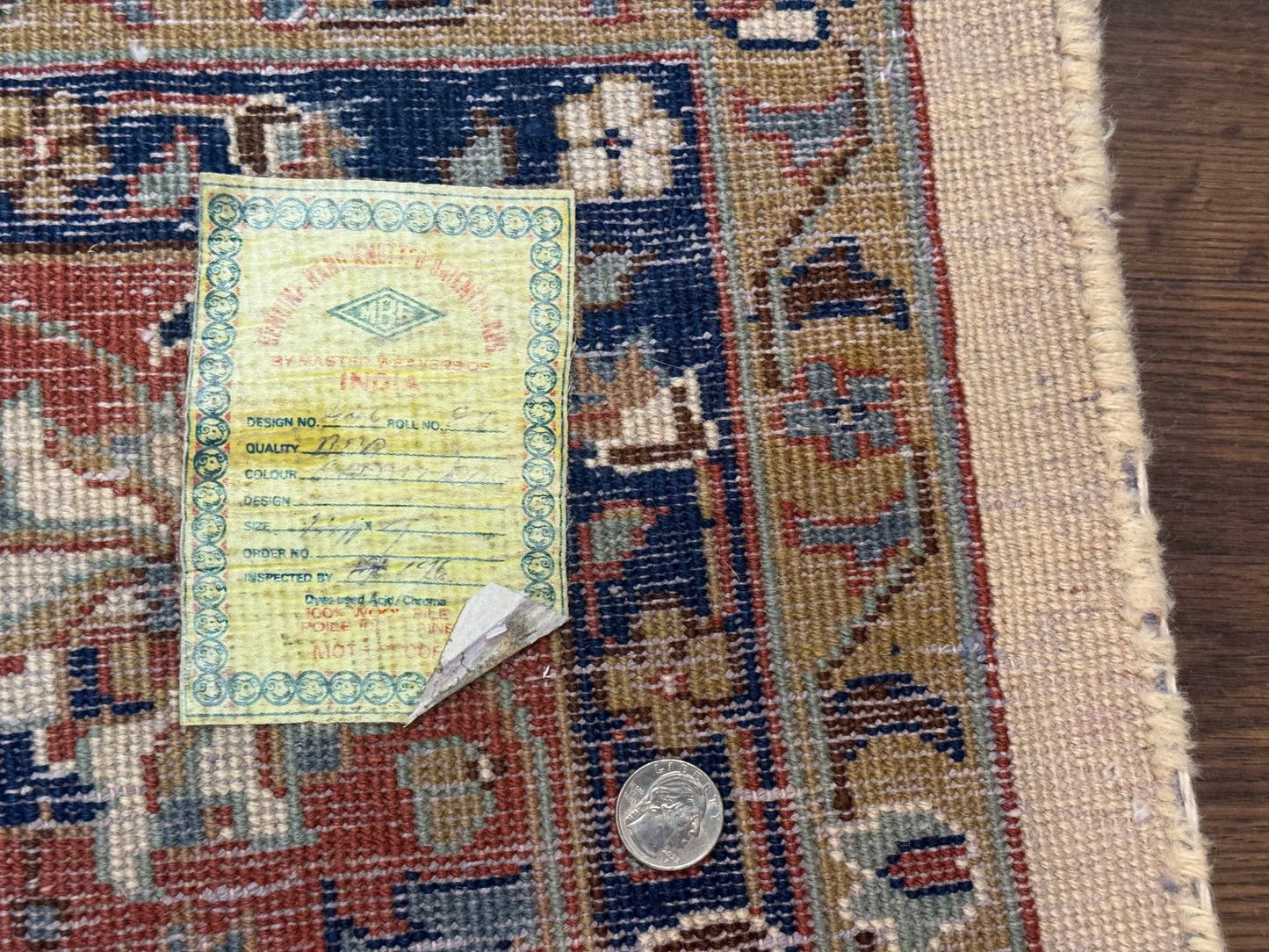 Indo Persian Rug 9x12, Ivory and Red, Traditional Wool Oriental Carpet - Nuvé