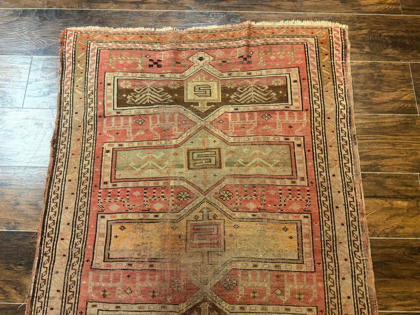 Antique Turkish Melas Rug 3x5, Geometric Carpet, 1920s Wool Rug, Bohemian Rug, Low Pile Rug, Tribal Rug - Nuvé