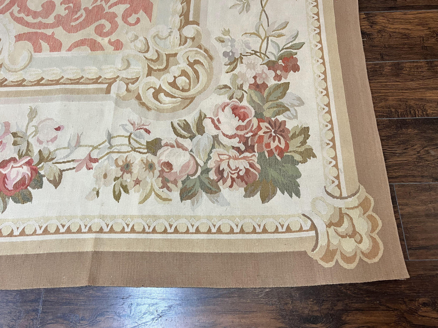 Aubusson Rug 10x14, Wool Handmade Vintage Carpet, Elegant French European Design Rug, Large Room Sized Aubusson Rug, Stark Carpet - Nuvé