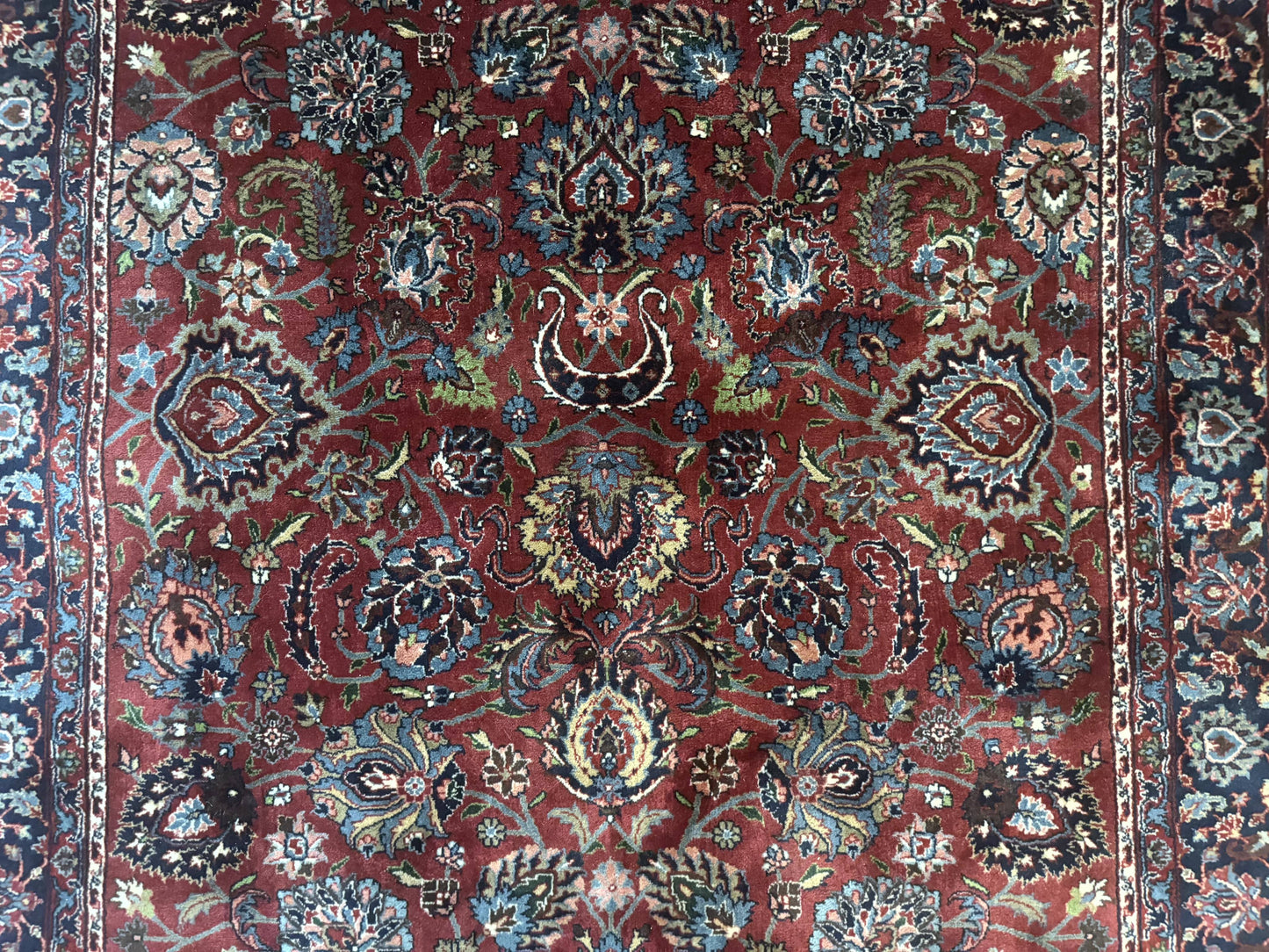 Indo Persian Rug 5x7, Vintage Traditional Floral Carpet, Burgundy and Navy Blue - Nuvé