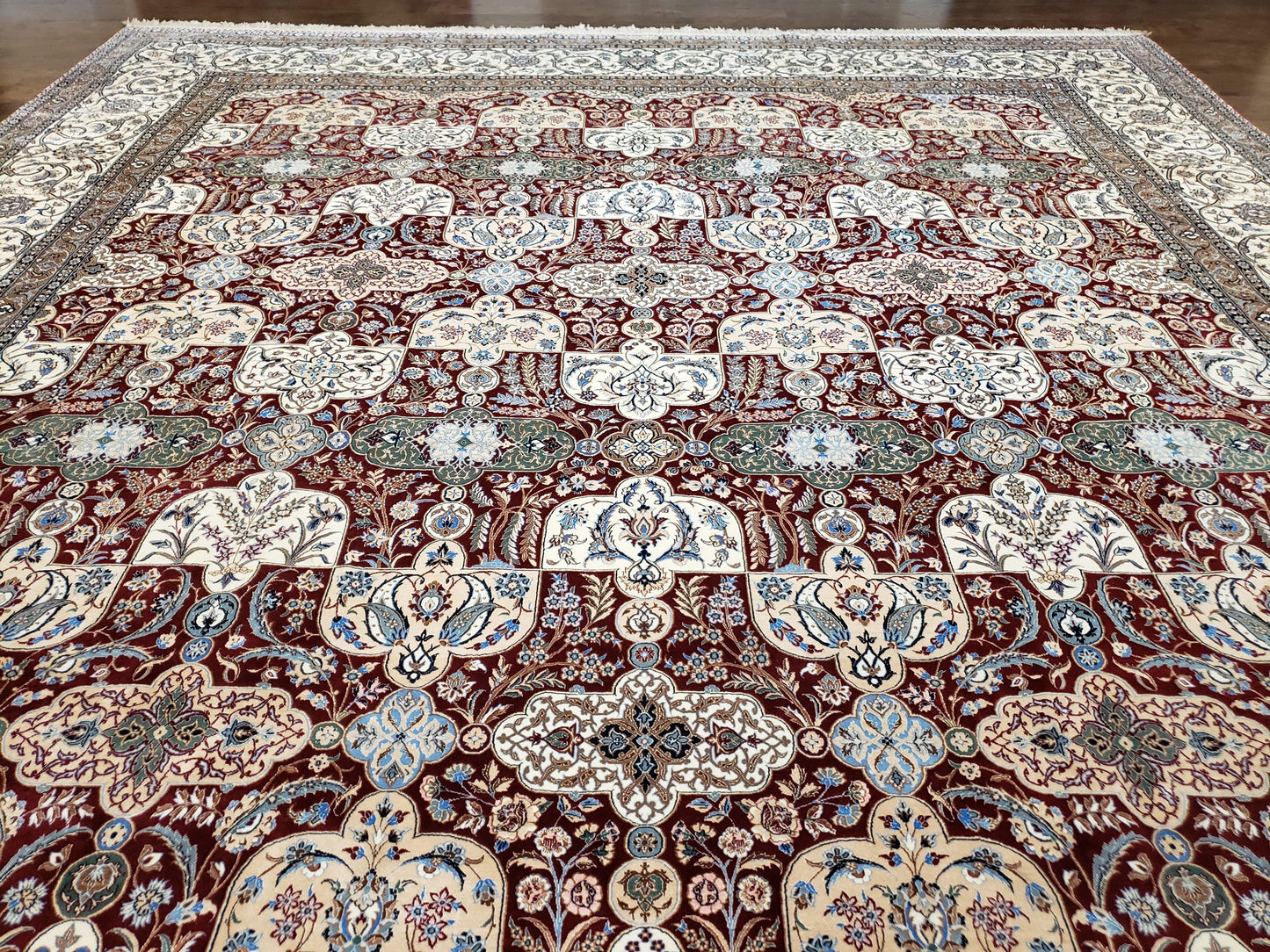 Persian Nain Rug 11x15 – Wool on Silk, Hand-Knotted, Signed Masterpiece - Nuvé