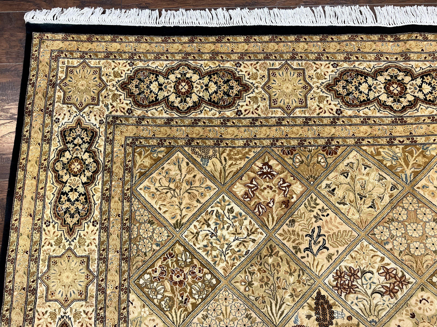 Pak Persian Rug 8x10, Multipanel Kirman Design, Wool Hand Knotted Vintage Carpet, Fine Weave Oriental Rug 8 x 10 - Nuvé