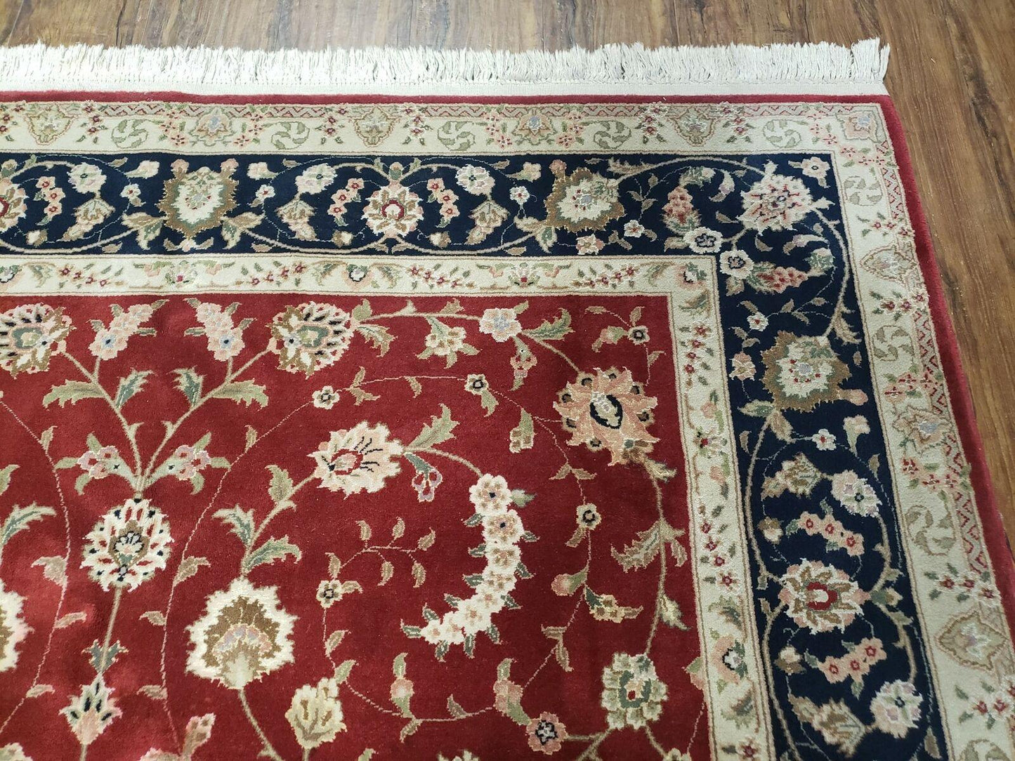 6' X 9' Vintage Fine Oriental Floral Handmade Wool Rug Vegetable Dyes Red Nice - Nuvé