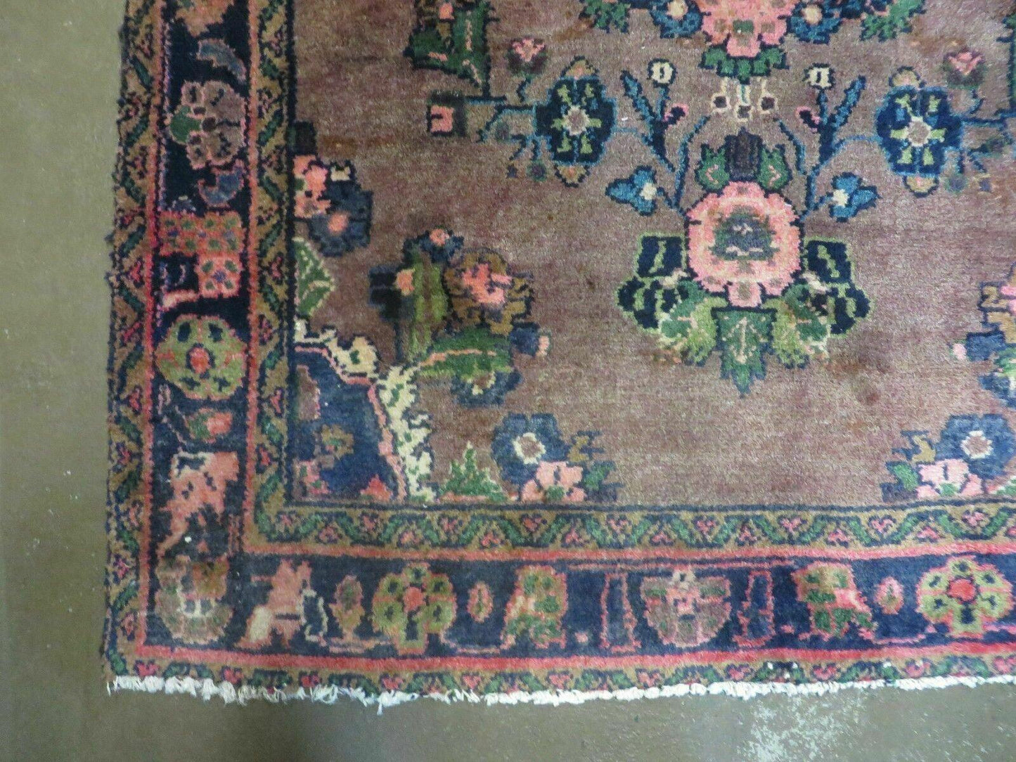 3 x 7 Antique Persian Hamadan Nahavand Rug, Tribal Runner Rug , Handmade Oriental Wool Rug, Vegetable Dyed, Purple-Red & Dark Blue, 3x7 Rug - Nuvé