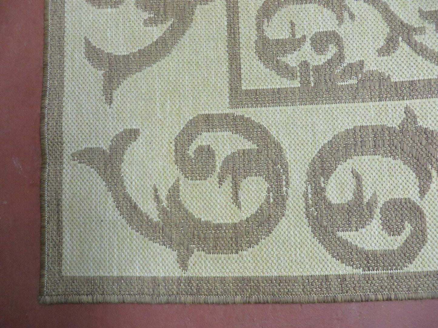 5' X 7' Machine Made Natural Fiber Jute Kilim Two Sided Rug Carpet Flat Weave Contemporary Design - Nuvé