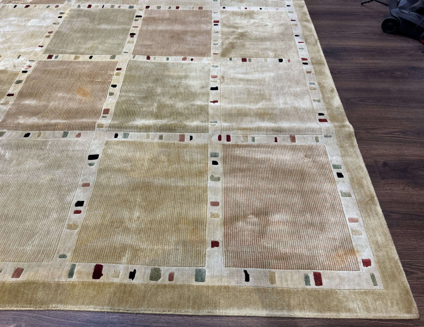 Large Wool Rug 10x13, Panel Design, Modern Contemporary Carpet - Nuvé