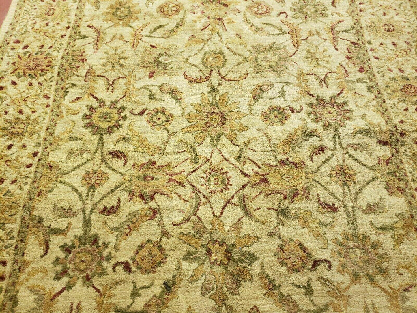 Belgium Power Loomed Rug 5x7, Vintage Oriental Wool Carpet, Beige - Nuvé