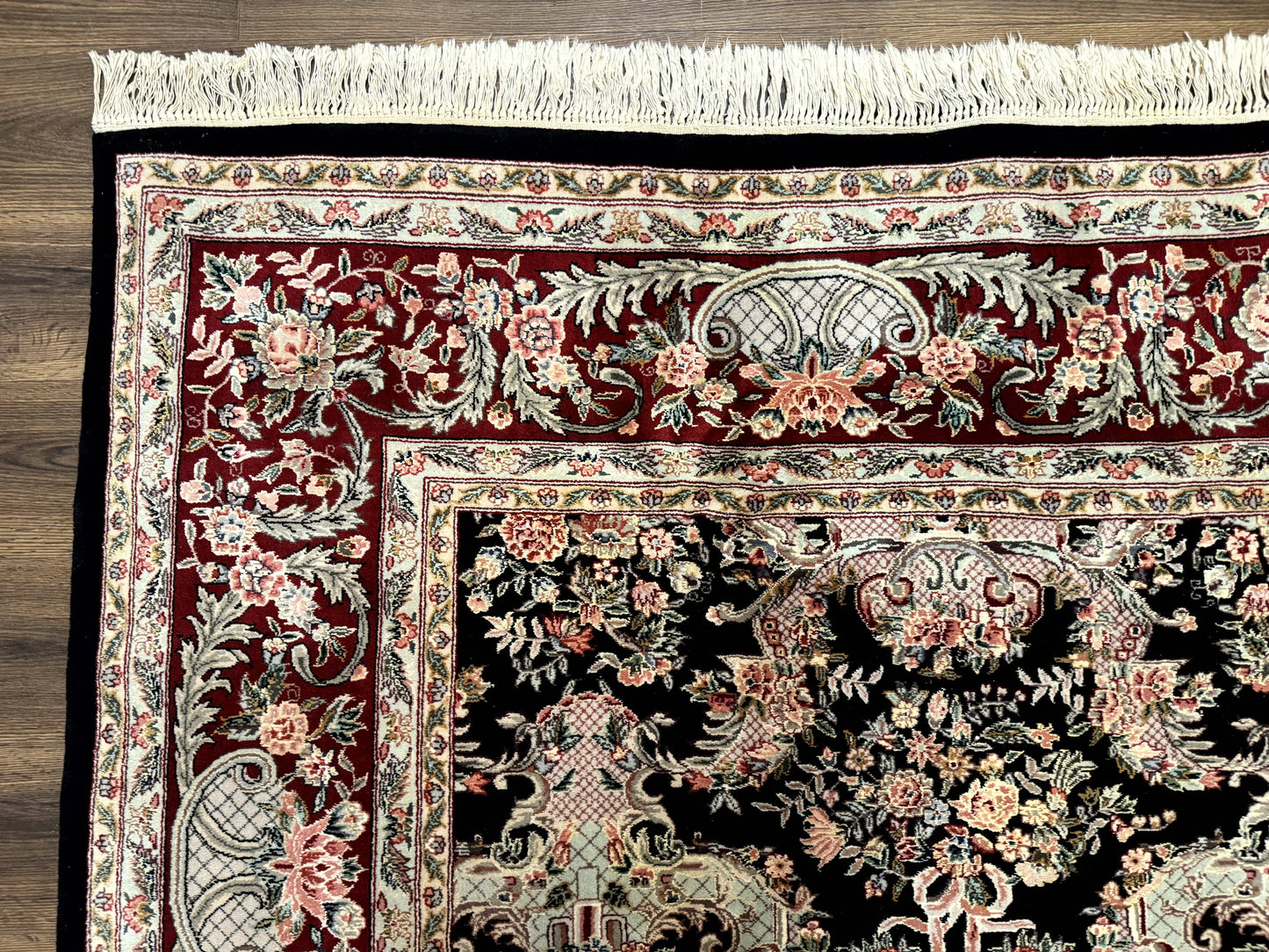 Sino Persian Rug 9x12, Black, Floral Bouquets - Nuvé