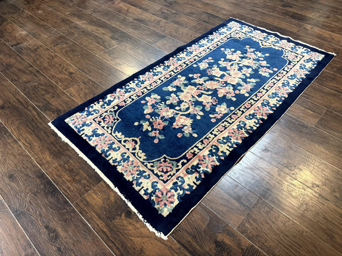 Chinese Rug 3x6, Peking Rug, Blue Chinese Wool Rug, Fete Rug - Nuvé