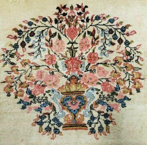 2' 7" X 3' 6" Antique Rug Hand Knotted Pictorial Wool Oriental Flowers - Nuvé