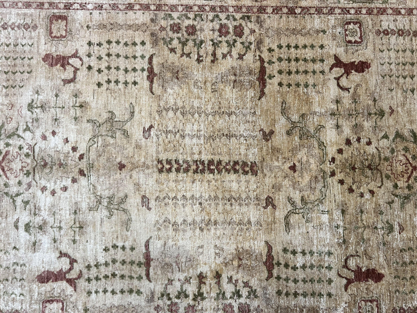 Pakistani Oushak Rug 6 x 9.6, Handmade Wool Peshawar Carpet, Farmhouse Rug - Nuvé