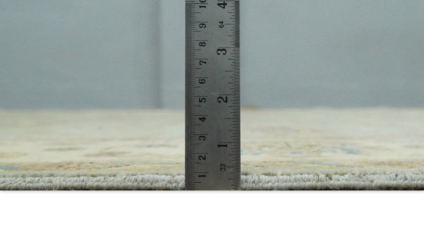 6x8 Fine Hand Knotted Silver and Ivory Traditional Vintage Persian Style Antique Wool Rug | AGR30 - Nuvé