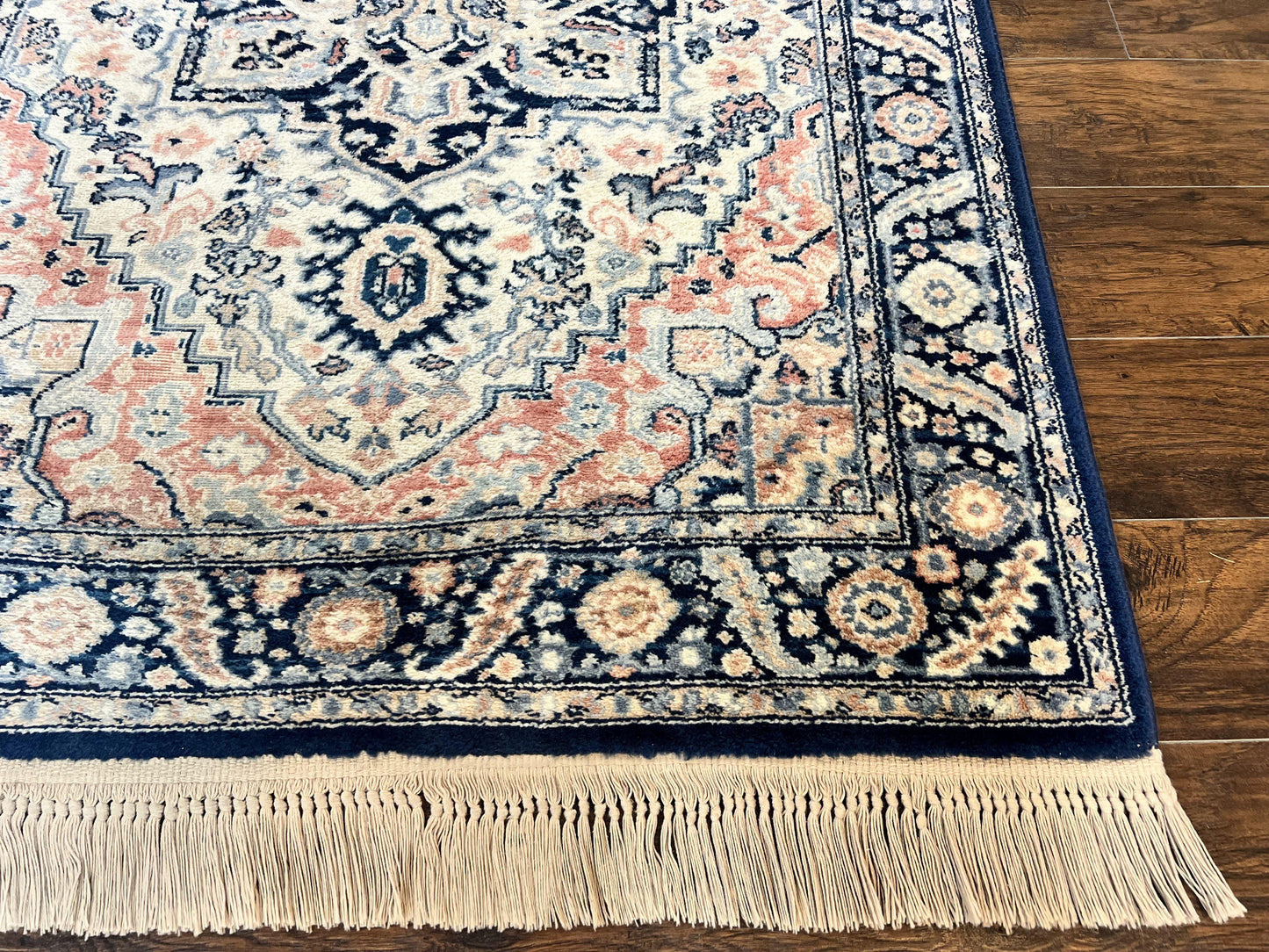 Karastan Blue Heriz Rug #748, Vintage Wool Karastan Carpet 4.3 x 6, Discontinued Original 700 Series Karastan Area Rug - Nuvé