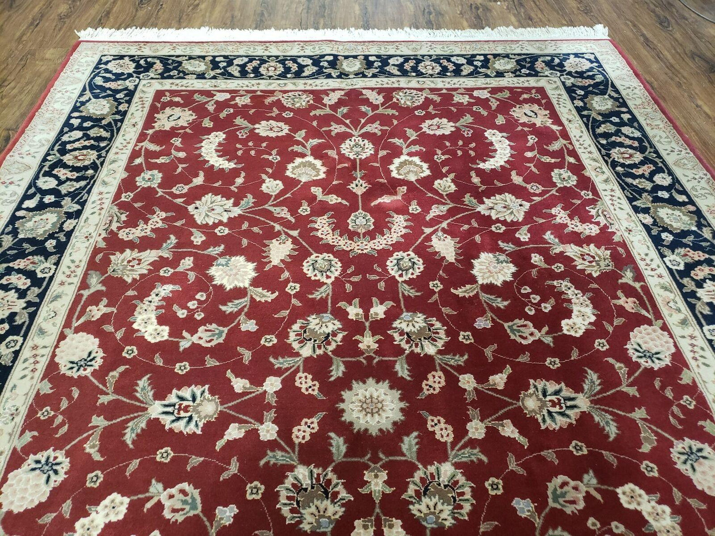 6' X 9' Vintage Fine Oriental Floral Handmade Wool Rug Vegetable Dyes Red Nice - Nuvé