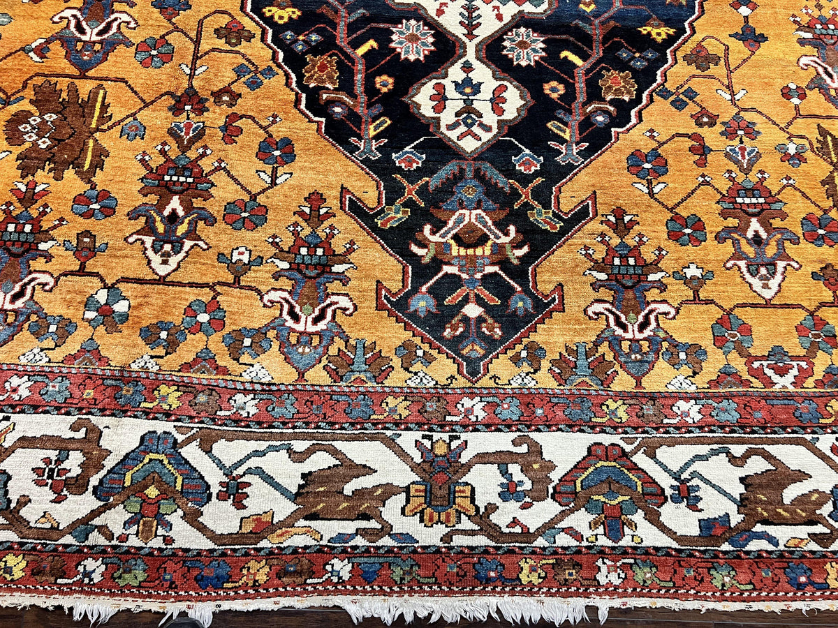 Antique Persian Bakhtiari Rug 14x19 – Rare Palace Size Carpet