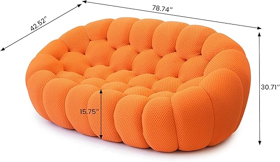 Nuvé® Mitsu Modular Bouclé Cloud Sofa - Orange - 2 Seater Sofa - Nuvé