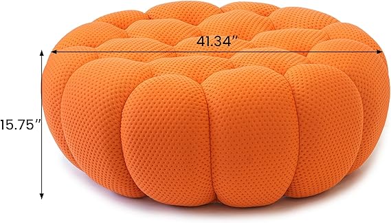 Nuvé® Mitsu Modular Bouclé Cloud Sofa - Orange - Ottoman - Nuvé