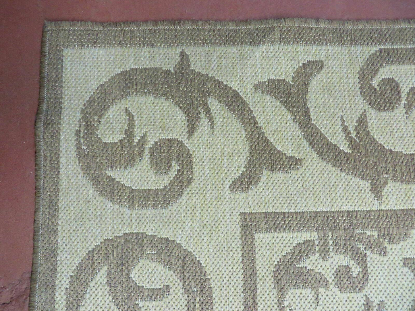 5' X 7' Machine Made Natural Fiber Jute Kilim Two Sided Rug Carpet Flat Weave Contemporary Design - Nuvé
