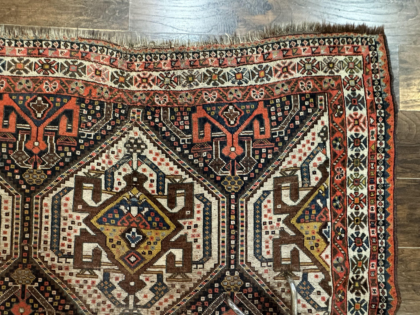 Antique Persian Qashqai Rug 5x8, Persian Tribal Rug, Khamseh Rug - Nuvé