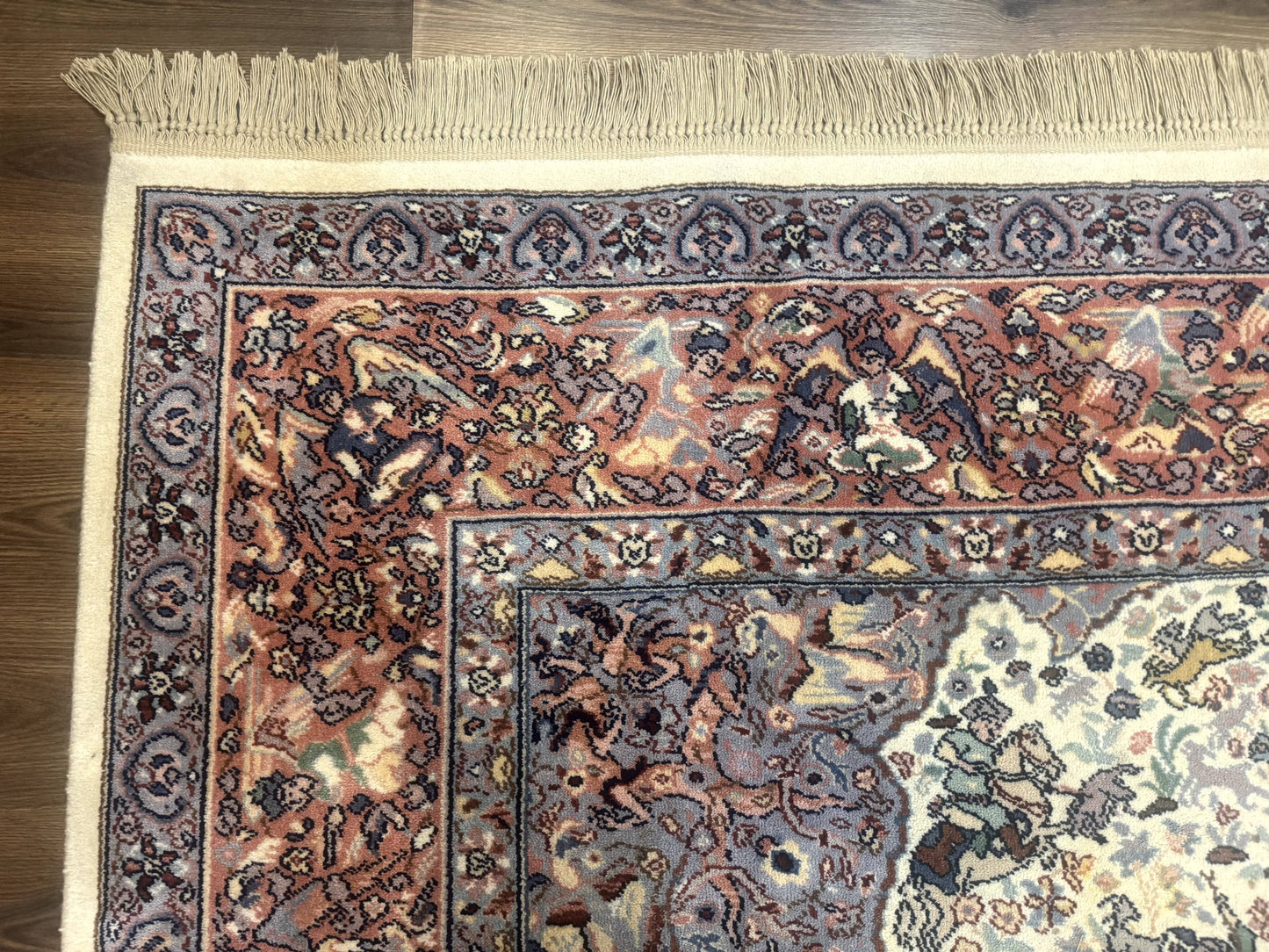 8.8 x 12 Karastan Ivory Hunting Rug #751, Vintage Wool Discontinued Original 700 Series, Rare - Nuvé