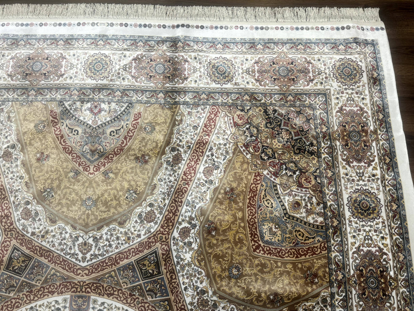 Turkish Silk Rug 8x10, Dome Design, Hereke Carpet, Bamboo Silk, New - Nuvé