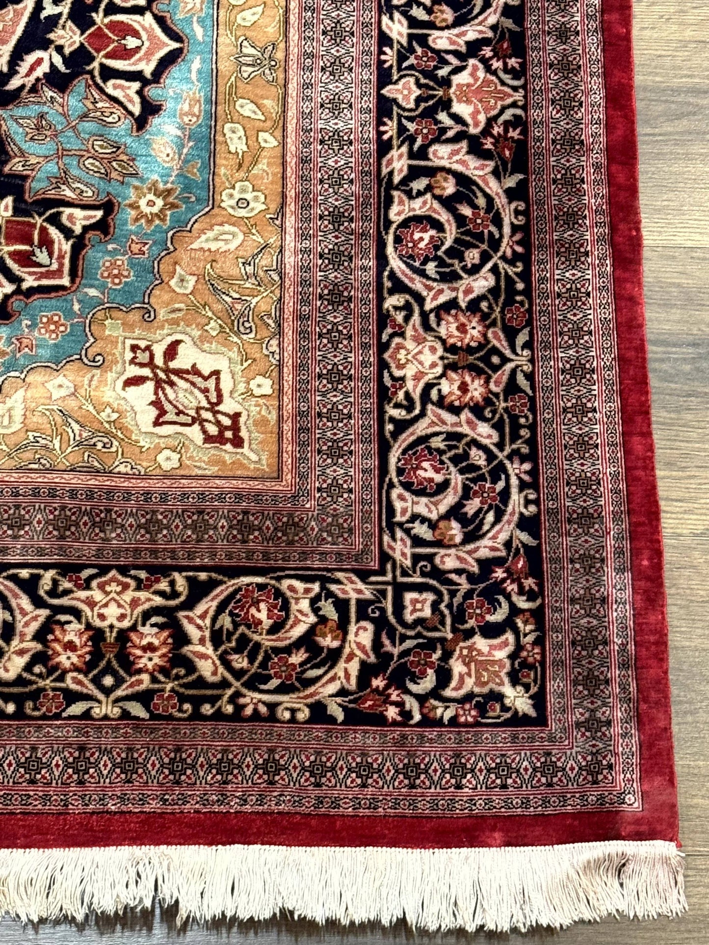 Magnificent Persian Qum Silk Rug 3x5, Exceptionally Fine 780 KPSI, Signed, Rare - Nuvé