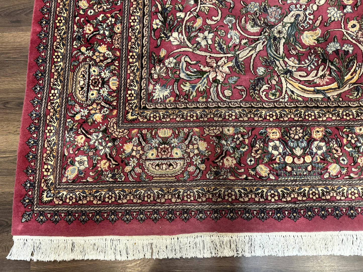 Sino Persian Rug 9x12, Fine 290 KPSI, Rose-Red, Floral Allover - Nuvé