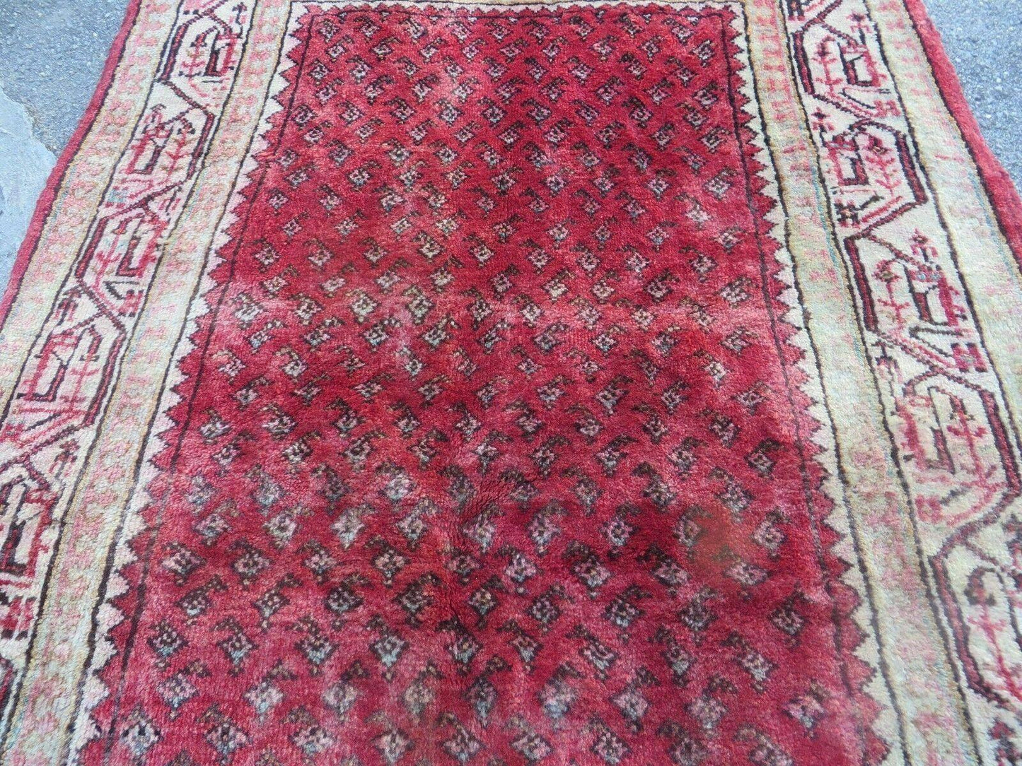 3'7"X 10' Antique Handmade India Oriental Paisley Wool Runner Rug Vegy # 31 - Nuvé