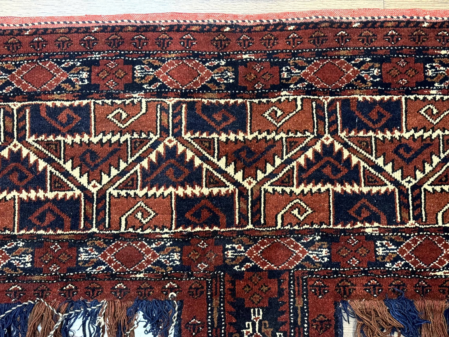 Antique Afghan Beshir Tent Header Textile Rug, Tribal Collectible, Wool - Nuvé