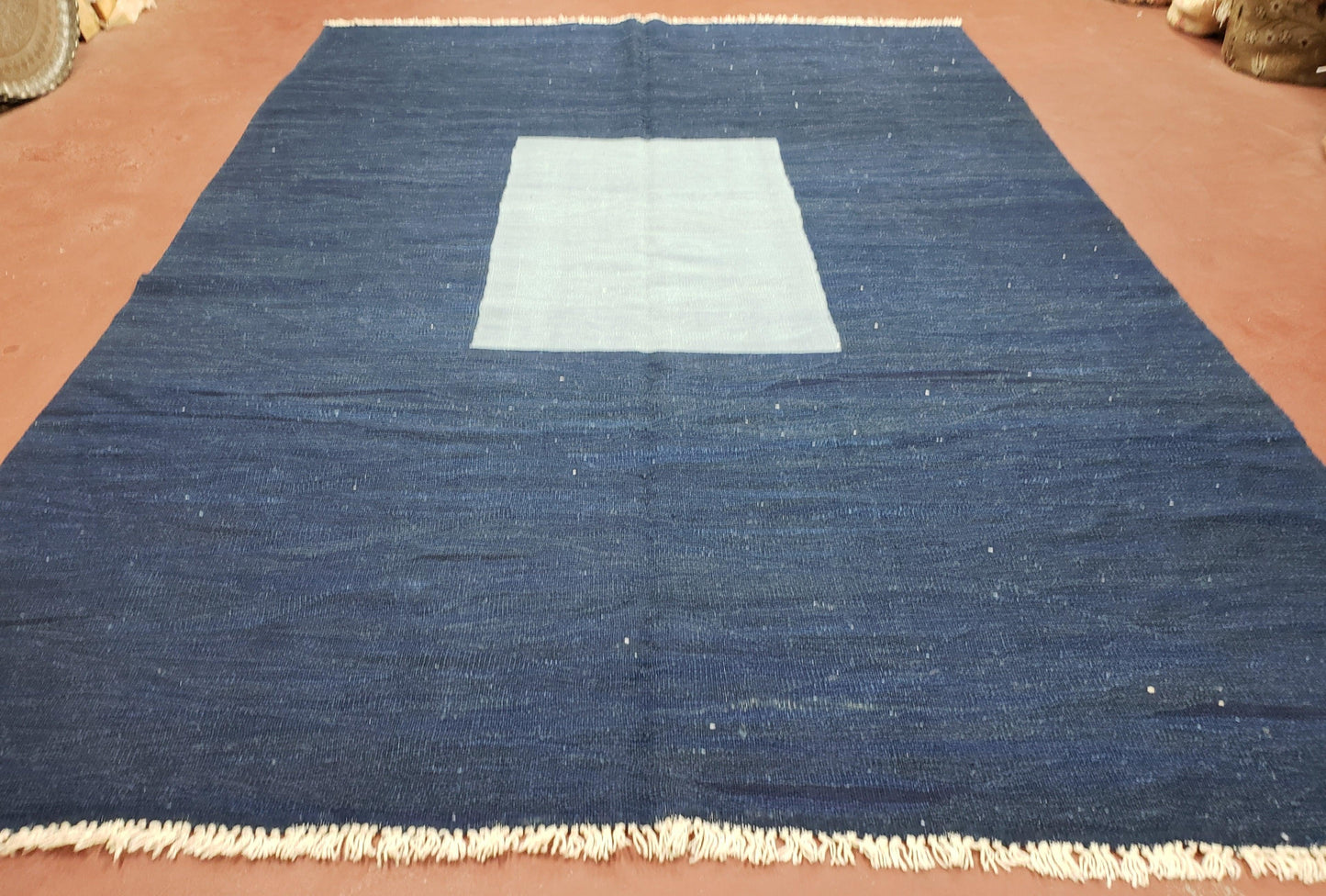 Large Turkish Kilim Rug, 6x9 - 7x10 Rug, Flatweave Carpets, Blue Rug, Abstract Rug, Playroom Rug, Rug for Nursery Room, Boho Rug, Wool - Nuvé