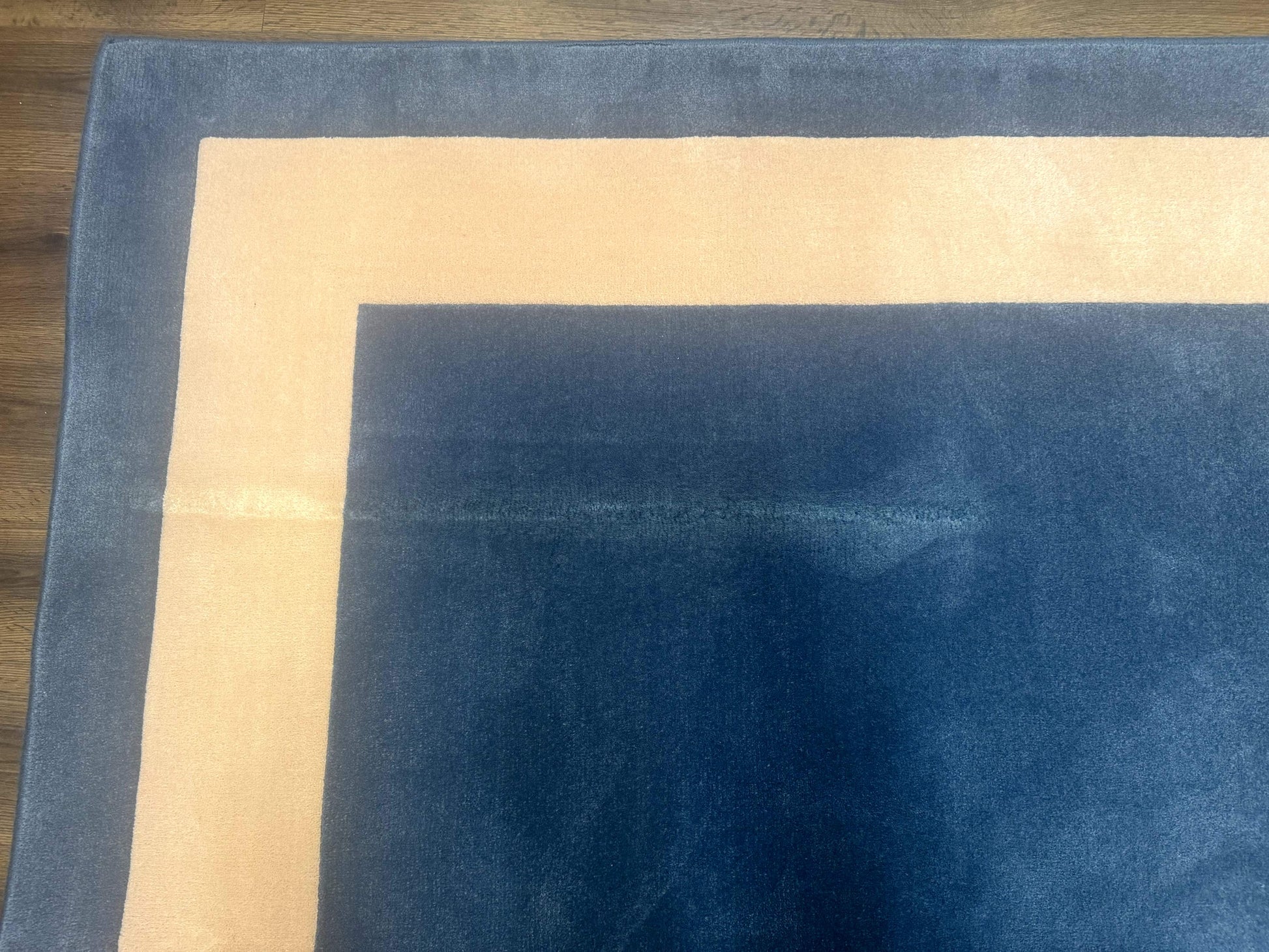 Blue and Cream Square Rug 10x10 ft, Large Square Carpet - Nuvé