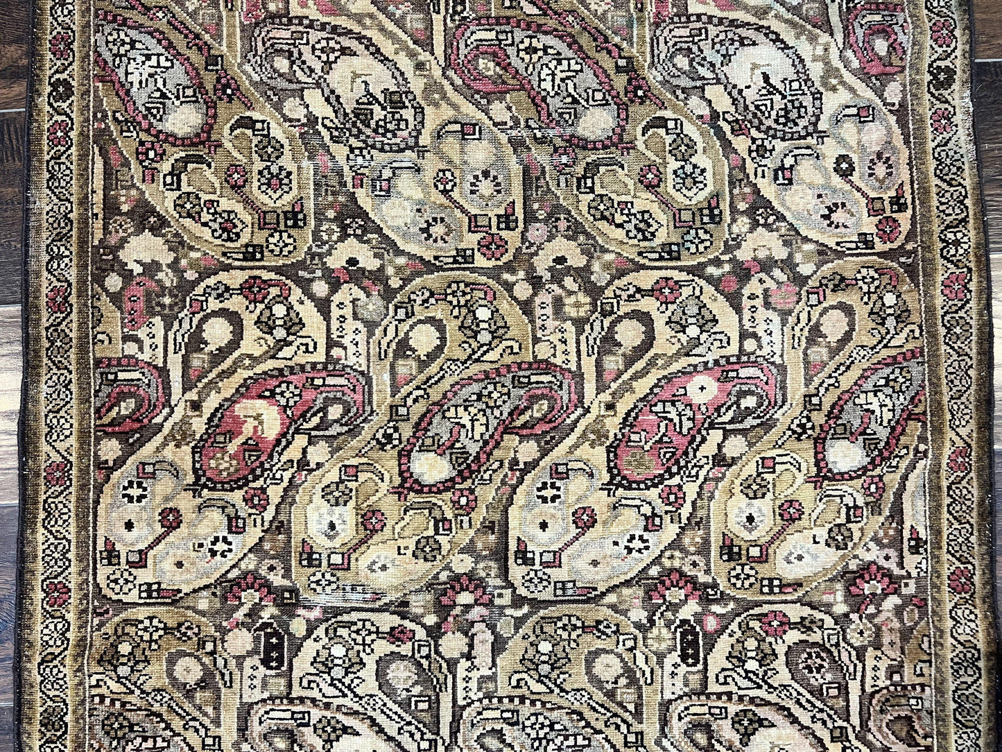 Antique Persian Malayer Runner Rug 3x16, Repeated Boteh Paisley Design, Rare Rug, 1920s Antique Oriental Carpet, Wool Handmade Hand Knotted 3 x 16 ft Rug - Nuvé