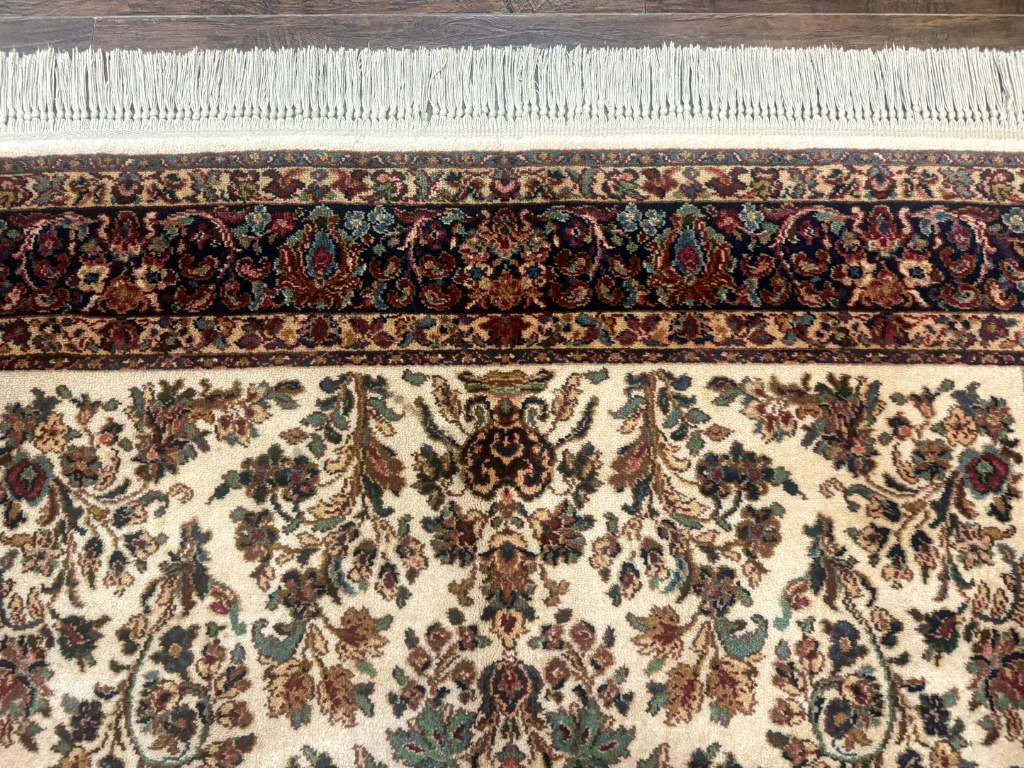 Karastan Rug 5.9 x 9, Ivory Sarouk #760, Wool Pile, Original 700 Series, Vintage - Nuvé