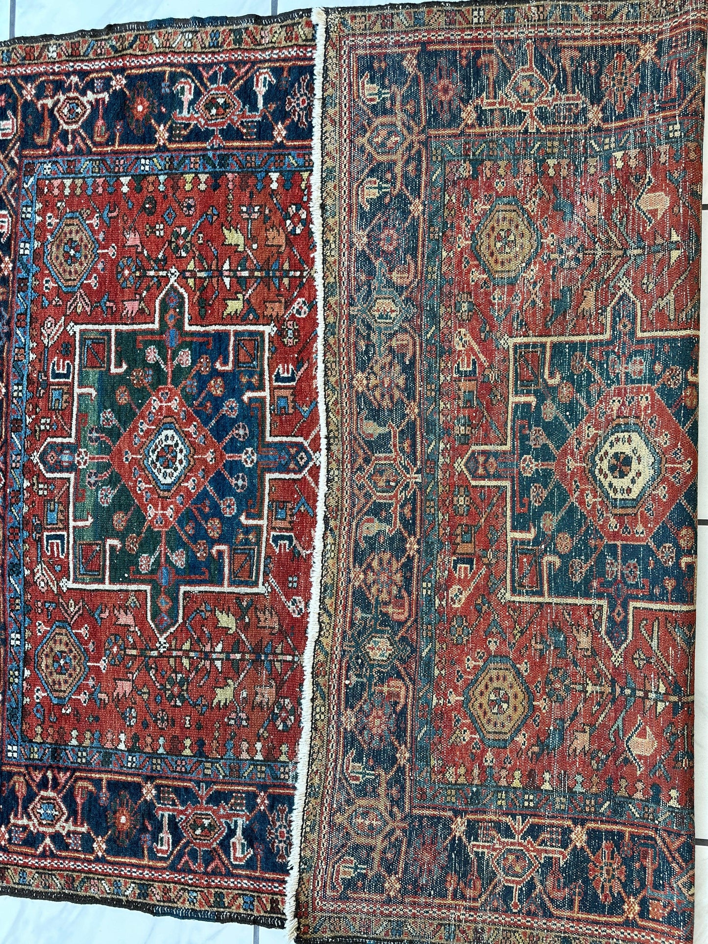 KARAJA Persian Antique Heriz Rug 4'9" x 6' - Nuvé