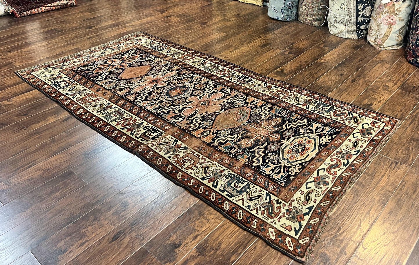 Antique Persian Tribal Runner Rug 4.6 x 9.8, Kurdish Runner, Rug for Hallway or Kitchen, 1920s Carpet, Wool Handmade Rug - Nuvé