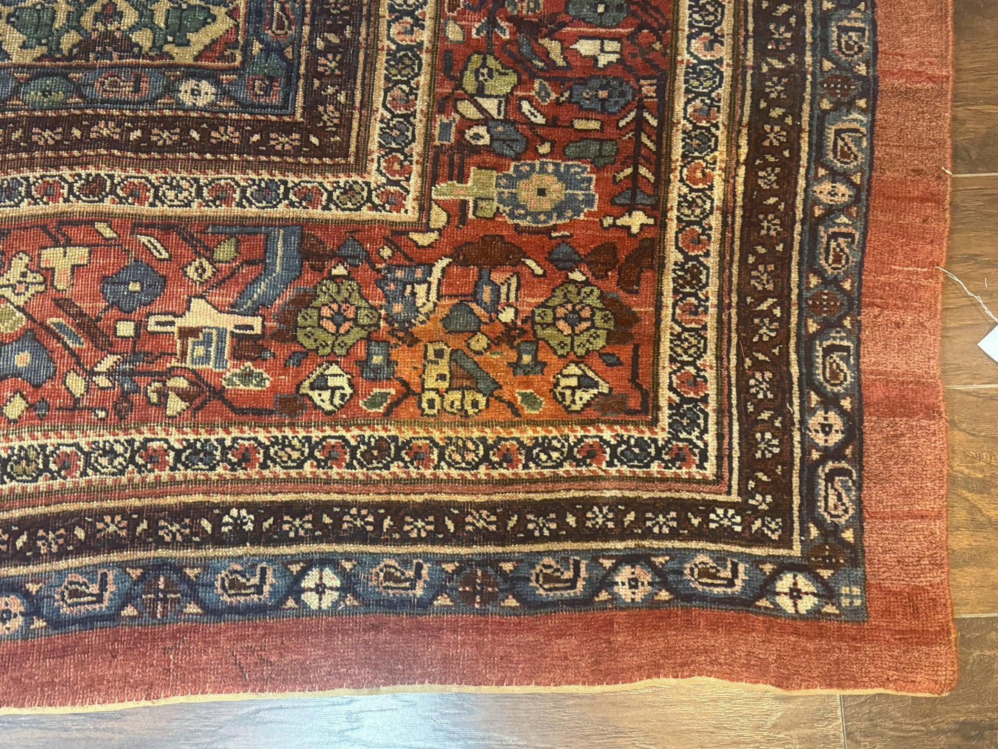 Antique Persian Bidjar Rug 8x15 – Navy Blue, Herati Pattern, Early 20th Century - Nuvé