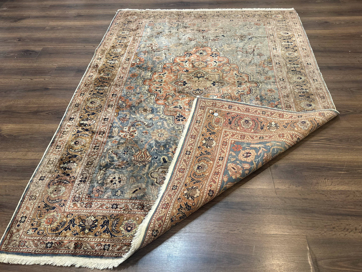 Silk Turkish Kayseri Rug 5x7, Light Blue - Nuvé
