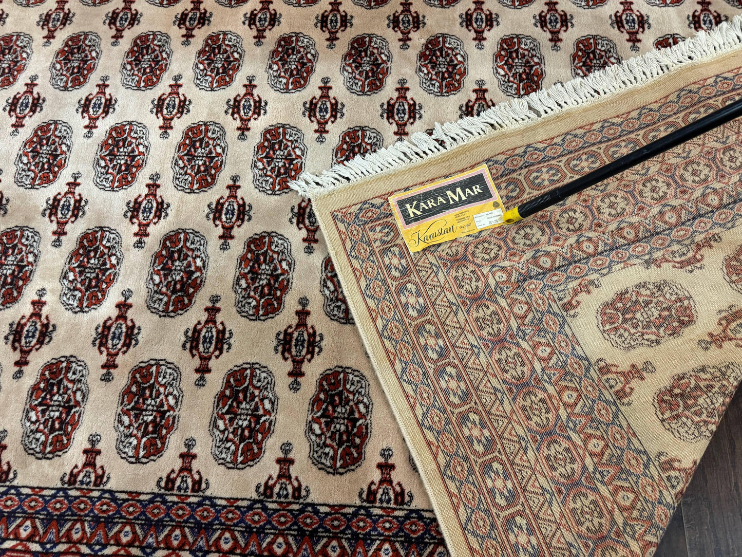 Karastan Rug 8.2 x 11.6 Beige Bokhara, Wool Pile, Vintage Discontinued Karastan Area Rug, Belgium Power Loomed Rug - Nuvé