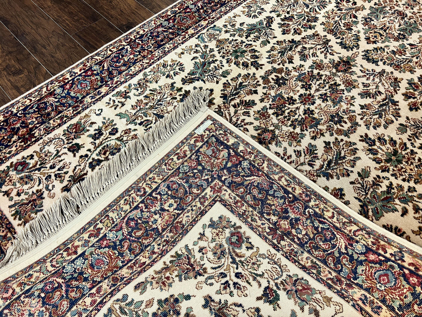 Karastan Rug 5.9 x 9 Ivory Sarouk #760, Vintage Wool Original Collection 700 Series, Discontinued - Nuvé