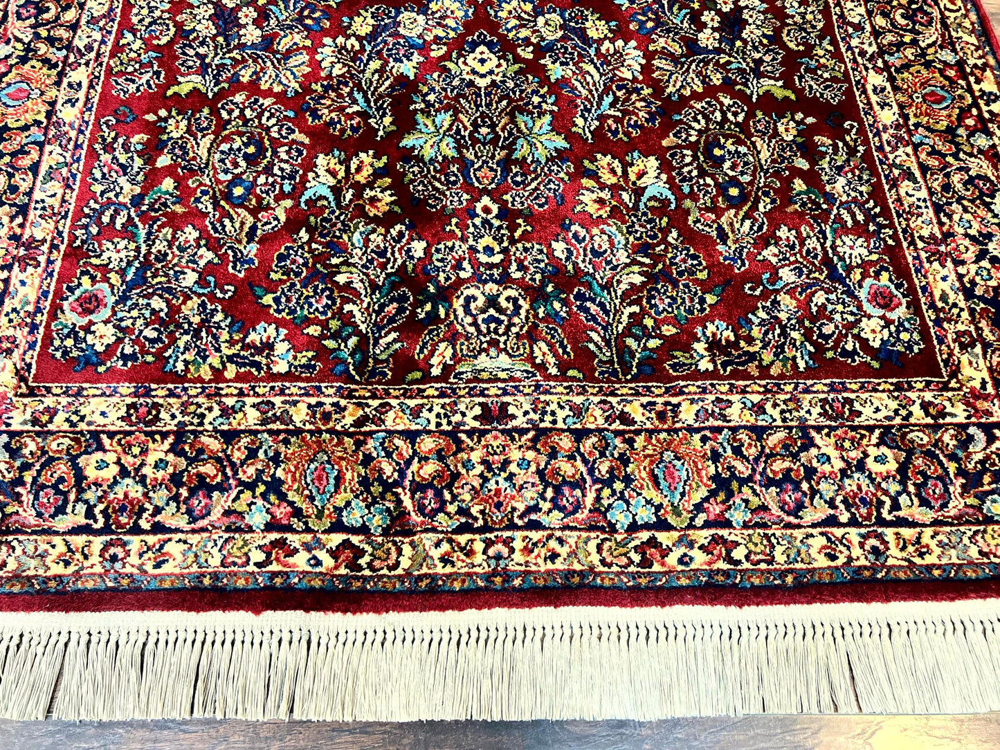 Karastan Rug 5.9 x 9 Red Sarouk Rug #785, Karastan Wool Rug, Karastan Carpet, Original 700 Series Vintage Karastan Oriental Rug Discontinued - Nuvé