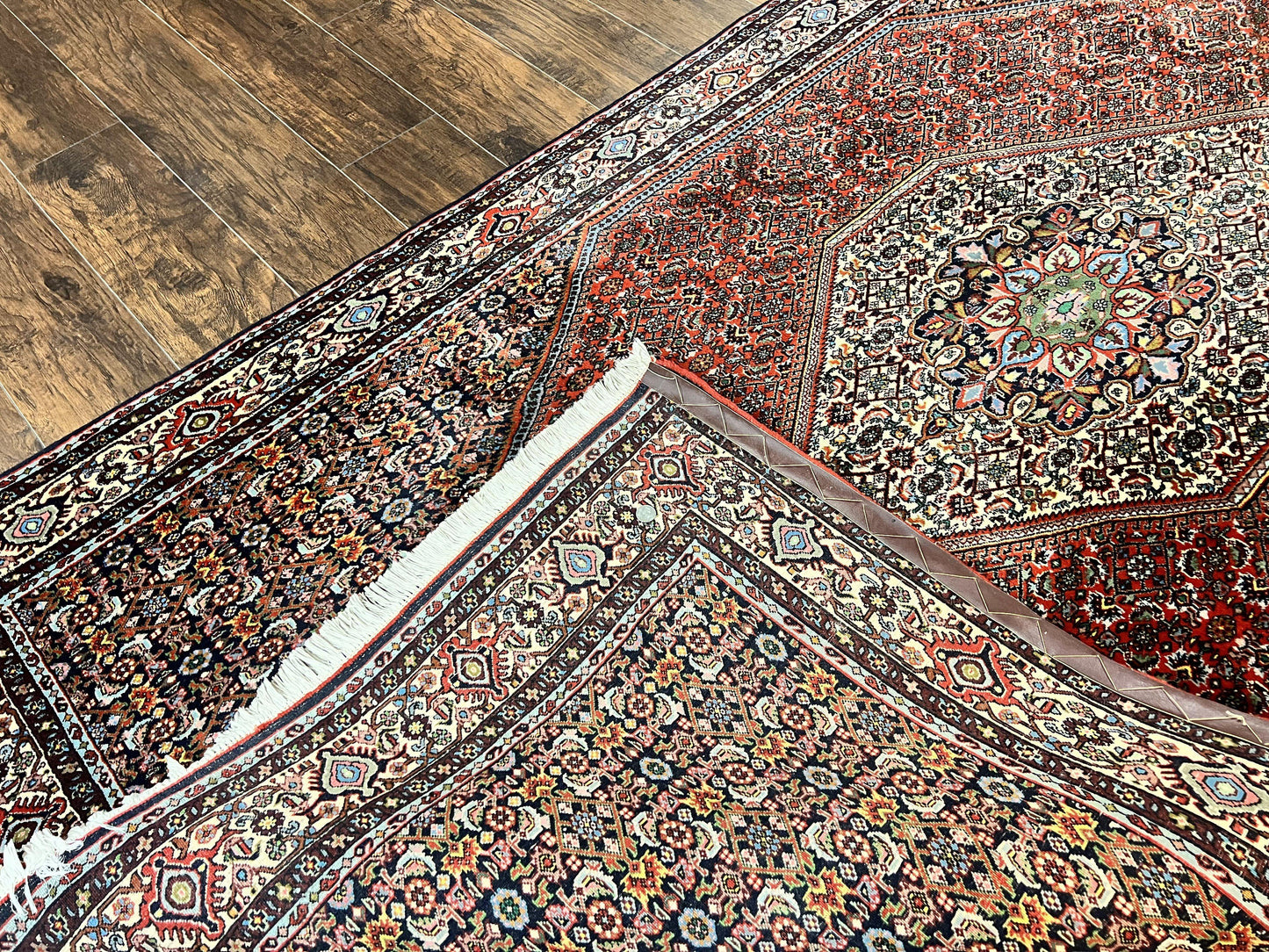 Persian Bidjar Rug 5x10, Wool Hand Knotted Vintage Carpet, Highly Detailed, Mahi Herati Pattern, 5 x 10 Oriental Rug - Nuvé