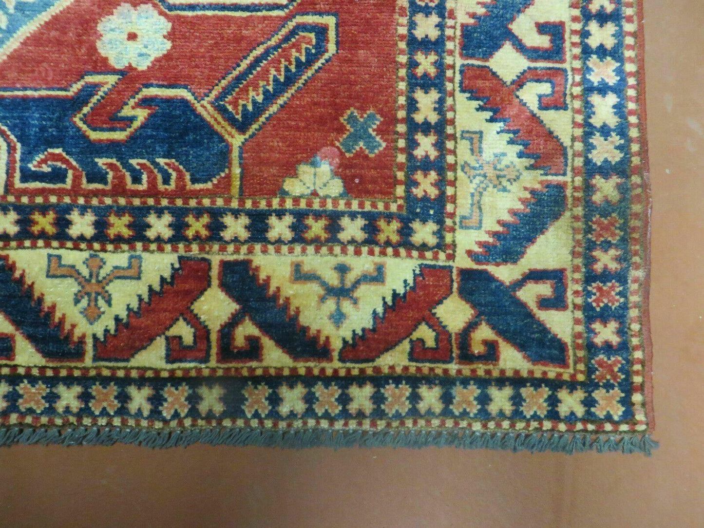 4' X 6' Vintage Handmade Turkish Kazak Pattern Wool Rug Carpet Nice - Nuvé