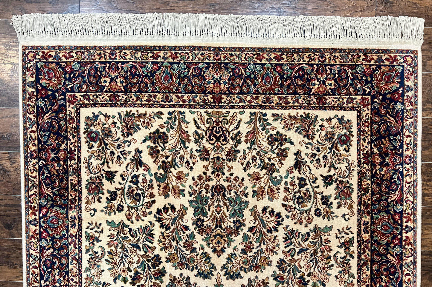 Karastan Rug 5.9 x 9 Ivory Sarouk #760, Vintage Wool Original Collection 700 Series, Discontinued - Nuvé