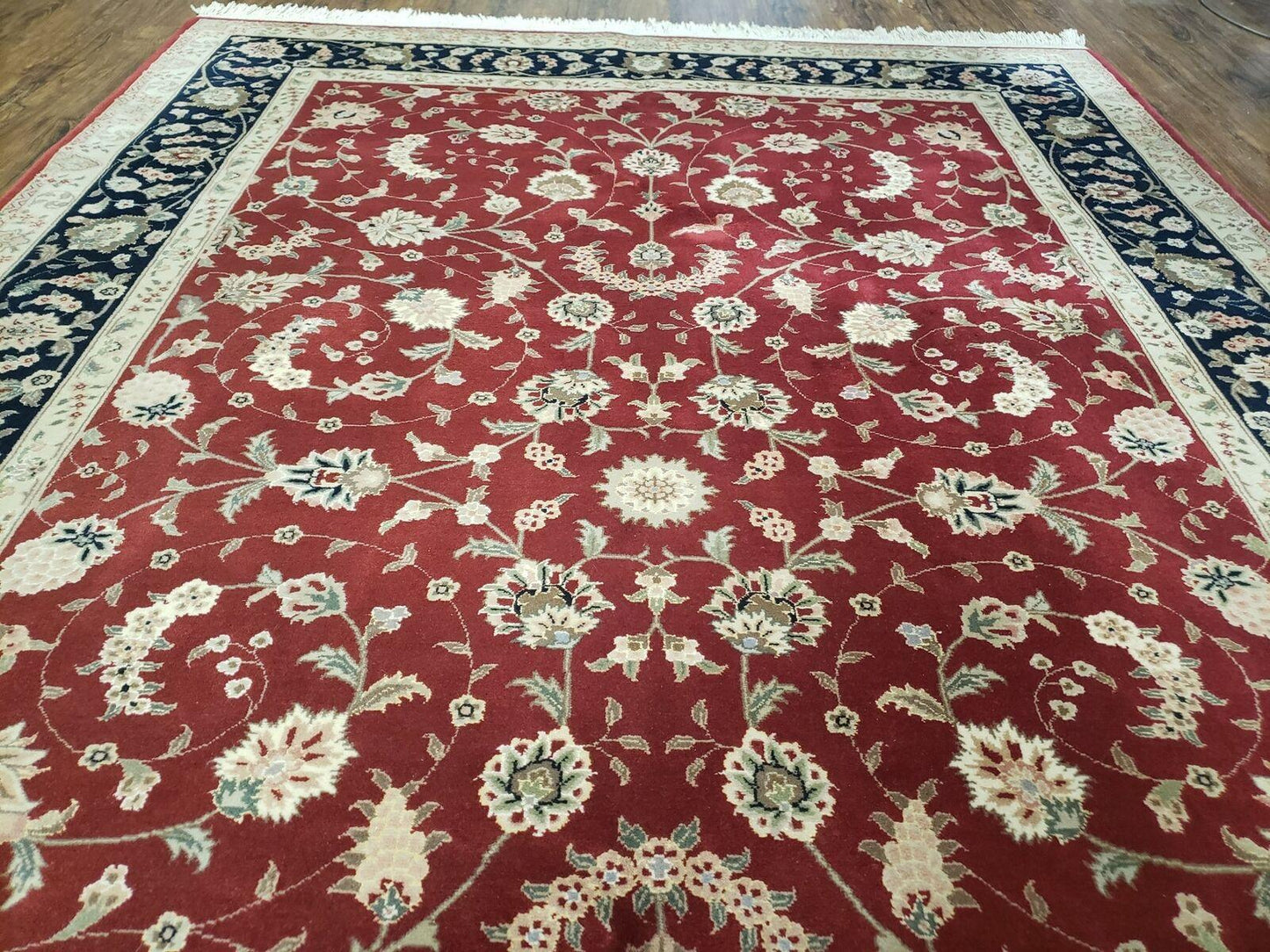 6' X 9' Vintage Fine Oriental Floral Handmade Wool Rug Vegetable Dyes Red Nice - Nuvé